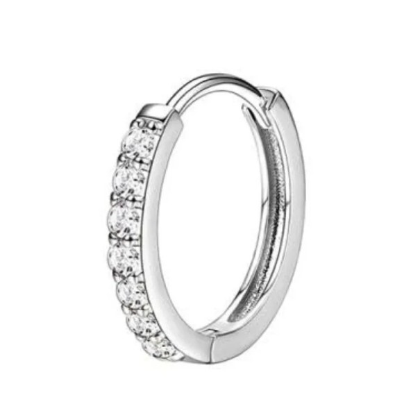 1 ks stříbrný diamantový kroužkový piercing 0,8 mm x 6 mm x 10 mm z chirurgické nerezové oceli náušnice pro citlivé uši 1