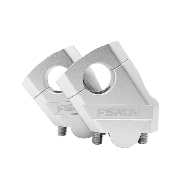 1 paire de supports en aluminium pour rehausser le guidon 28 mm 11/8" Pour Honda BMW YAMAHA Suzuki Accessoires de moto CNC en alliage d'aluminium argenté