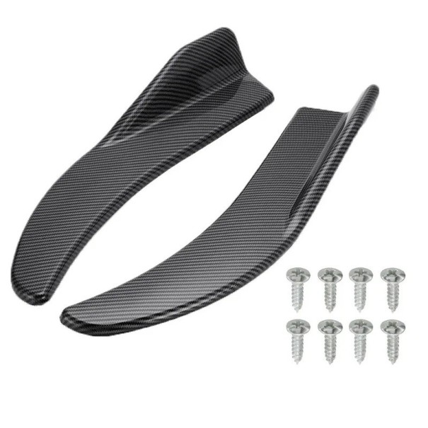 1 par 44 x 7 cm Spoilers pretos em ABS para o para-choques dianteiro Listas universais anti-colisão para BMW Mercedes Toyota Audi com parafusos 1