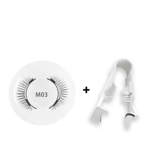 1 pari Magneettiset 3D tekoripset pinsetillä Luonnollinen efekti Uudelleen käytettävät vedenkestävät ripset Helppo käyttö meikkisetti 1