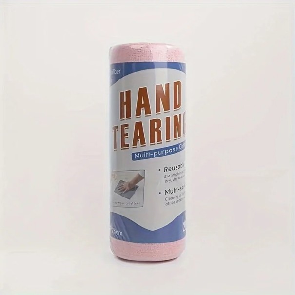 1 rulle återanvändbara rengöringsdukar för kök och bil absorberande non-woven tyg dammfri trasa rosa/grå rosa