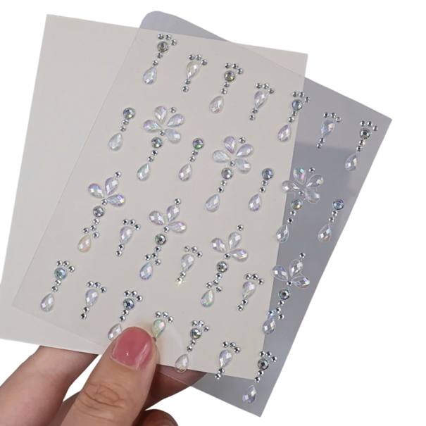 1 stuk diamant gezicht sticker 5D glinsterende zelfklevende steentjes voor make-up Festival make-up Lichaamsdecoratie Bruiloft en feest sieraden 1