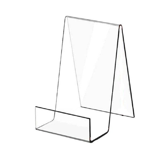 1 unidad Soporte moderno de acrílico para libros 10 x 9 x 7,5 cm Soporte transparente para libros, tabletas, partituras, revistas y obras de arte Soporte decorativo 1