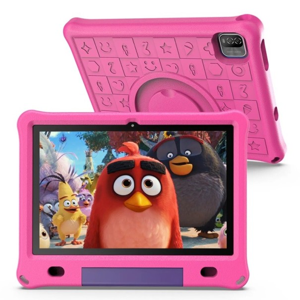 10.1 Inch Children's Tablet Android 15 WIFI 6 Quad-Core Processor 3 GB RAM 64 GB ROM YouTube with Protective Case pink