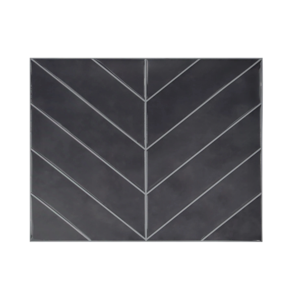 10 Adhesive Tiles 29 x 23 cm 3D Effect Waterproof V-Shaped Wall Decor for Kitchen Bathroom black