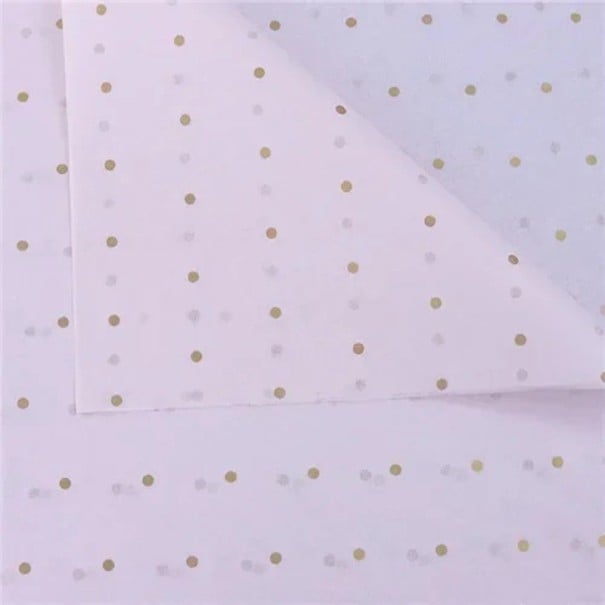 10 Blätter Seidenpapier 50 x 70 cm Goldene Punkte auf rosa Hintergrund Elegantes Geschenkpapier für Hochzeiten, Geburtstage und kreative DIY-Dekorationen 1