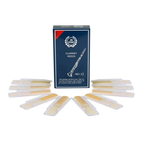 10 bucăți de bețe pentru clarinet 8 x 1,6 x 0,37 cm Mărimea 2,5 Reeds de durețe medie Accesorii pentru instrumente muzicale potrivite pentru tonul Bb 1