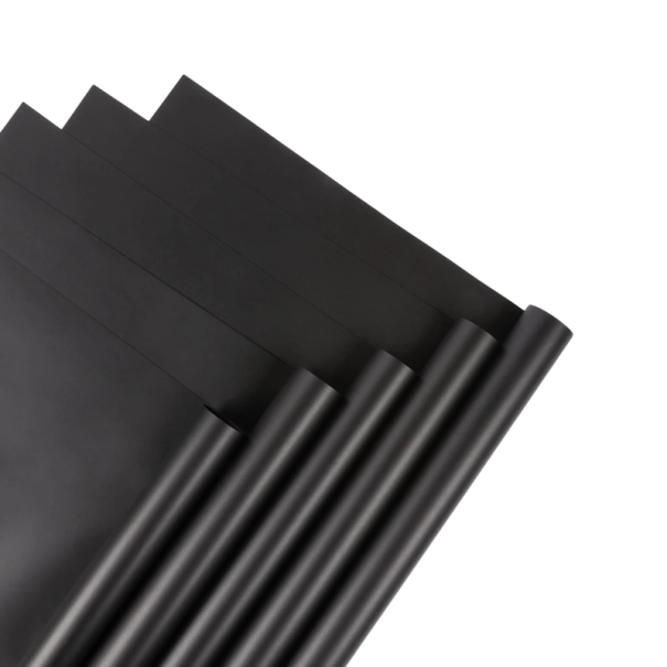 10 feuilles de papier cadeau imperméable 58 x 58 cm pour fleurs avec bords dorés Emballage élégant pour bouquets Différentes couleurs Idéal pour les mariages et les anniversaires noir