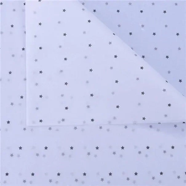 10 hojas de papel de seda para envolver 50 x 70 cm con motivo de estrellitas sobre fondo blanco en varios colores Papel de regalo elegante negro