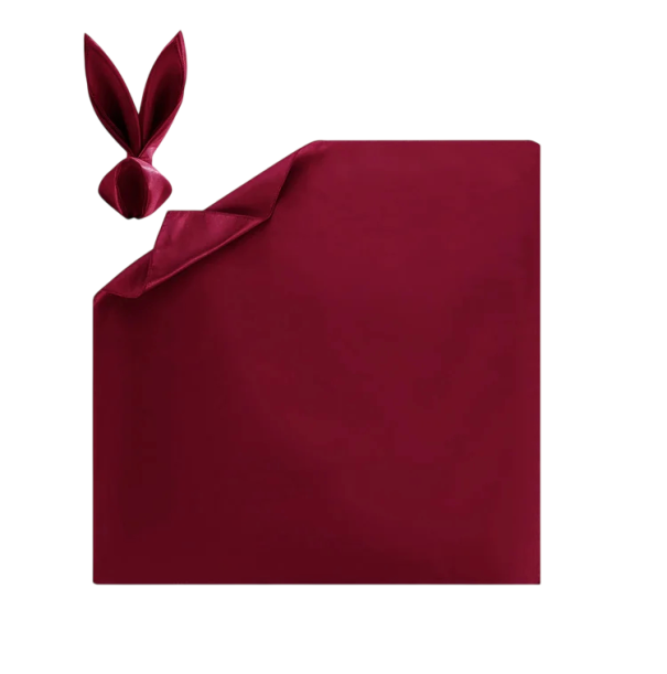 10 ks Saténové ubrousky 30 x 30 cm Polyester Lesklé látkové ubrousky na svatbu oslavu banket Slavnostní stolování vínová