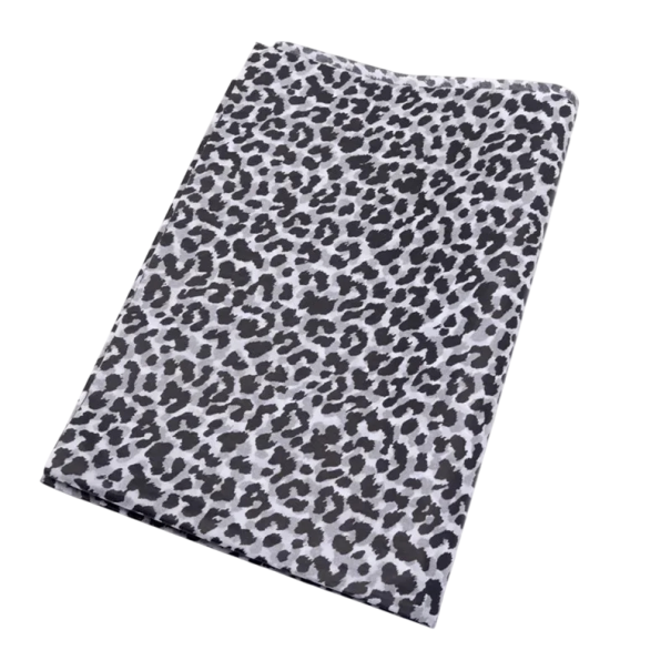 10 listů hedvábného balicího papíru 50 x 70 cm Leopardí vzor Různé barvy Květinový DIY materiál pro dárkové balení, dekorace a svatební výzdobu černá