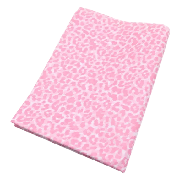 10 listů hedvábného balicího papíru 50 x 70 cm Leopardí vzor Různé barvy Květinový DIY materiál pro dárkové balení, dekorace a svatební výzdobu světle růžová