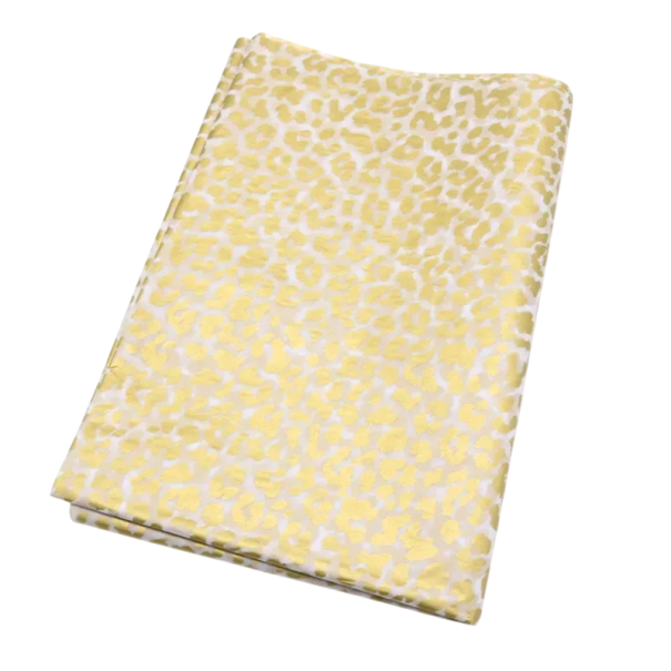 10 listů hedvábného balicího papíru 50 x 70 cm Leopardí vzor Různé barvy Květinový DIY materiál pro dárkové balení, dekorace a svatební výzdobu zlatá