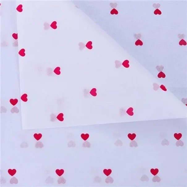 10 listů hedvábného balicího papíru 50 x 70 cm S motivem srdíček na bílé ploše Různé barvy Květinový DIY materiál pro dárky, svatby a dekorace červená