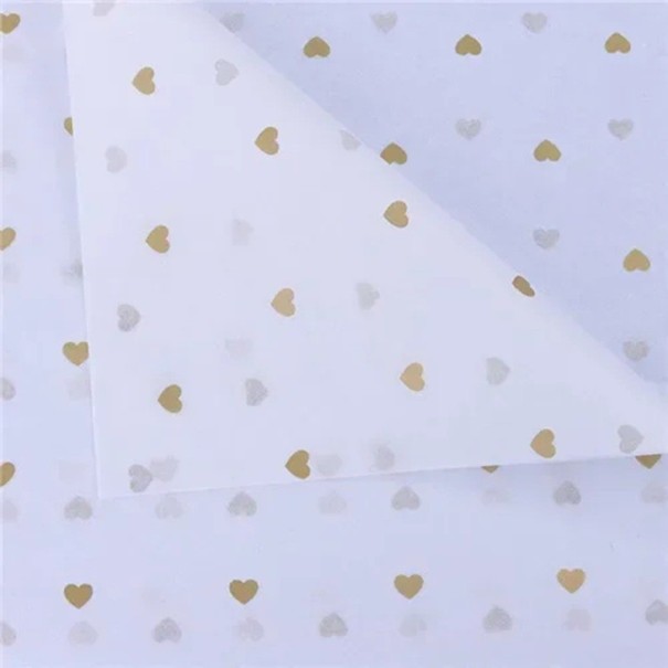 10 listů hedvábného balicího papíru 50 x 70 cm S motivem srdíček na bílé ploše Různé barvy Květinový DIY materiál pro dárky, svatby a dekorace zlatá