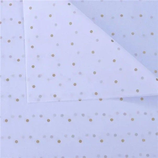 10 listů hedvábného balicího papíru 50 x 70 cm S motivem teček na bílé ploše Různé barvy Elegantní dárkový a květinový papír pro DIY dekorace zlatá