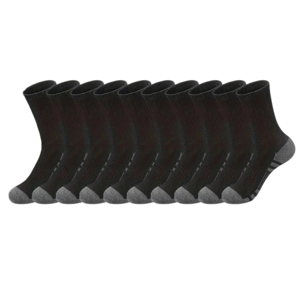 10 Paar Unisex Sportsocken 38-45 EUR klassisch atmungsaktiv rutschfest Outdoor bequem elastisch Alltag schwarz