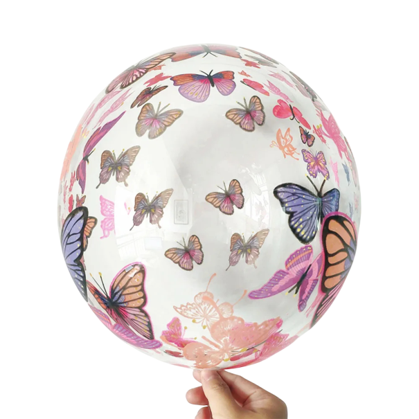 10 pcs Ballons transparents avec impression de papillons 50,8 cm Ballons en latex transparents avec papillons Décoration de fête pour anniversaires célébration d'enfants 1