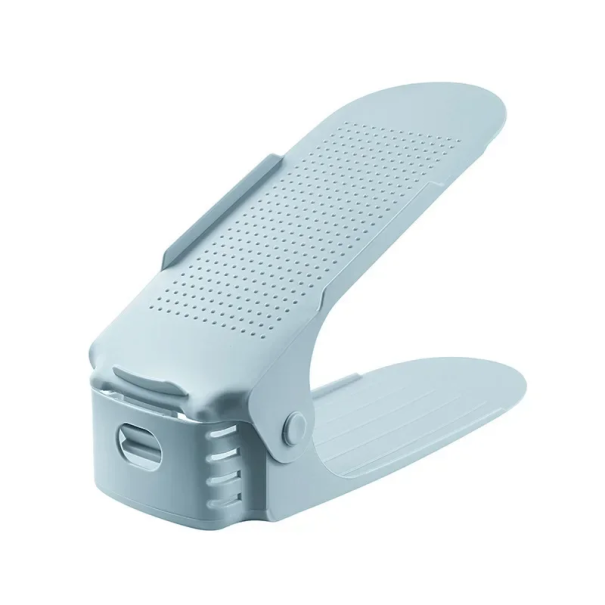 10 pcs Suporte Duplo para Sapatos 25,5 cm Organizadores Ajustáveis para Armário Suporte de Calçado para Poupar Espaço Estante para Sapatos azul