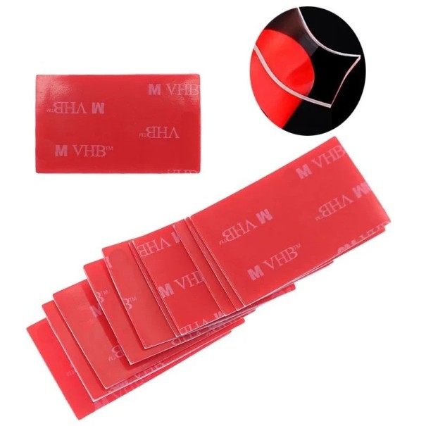 10 piezas de cinta adhesiva de doble cara acrílica transparente Almohadillas autoadhesivas cuadradas impermeables 50x30 mm Montaje transparente 1