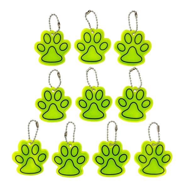 10 pz Portachiavi Riflettente 5 cm Zampa di Gatto Plastica Ciondolo di Sicurezza per Chiavi Zaino Borsa Set per Bambini e Adulti 1