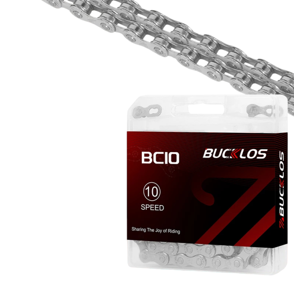 10 rychlostní řetěz na kolo 1/2" x 3/32" 116 článků s rychlospojkou MTB silniční kompatibilní Shimano Sram stříbrná