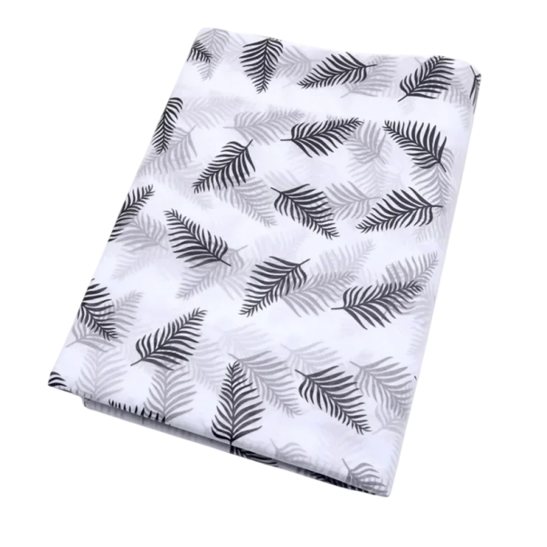 10 Sheets of Silk Wrapping Paper 50 x 70 cm With Leaf Pattern on White Background Various Colours Floral Paper for DIY Gifts and Wedding Decorations black