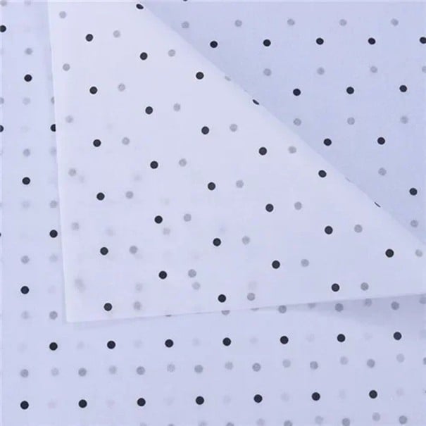 10 Sheets of Silk Wrapping Paper 50 x 70 cm with Polka Dot Design on White Background Various Colours Elegant Gift and Floral Paper for DIY Decorations black