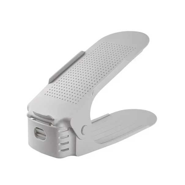 10 stk Dobbelt skoholder 25,5 cm Justerbar organizer til skabet Plastisk skoholder til pladsbesparelse Skohylde grå