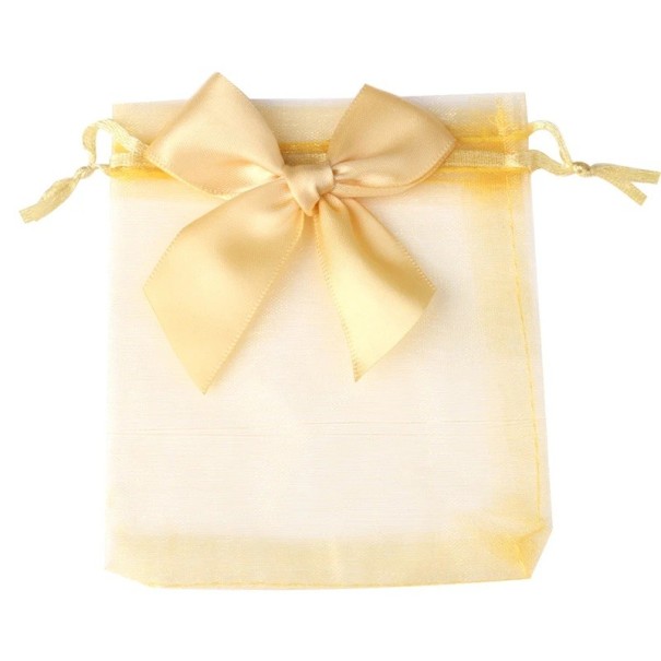 10 stk Gaveposer i organza 10 x 15 cm Poser med snor og sløjfe Julefest Bryllupsfavoritter Elegant indpakning til slik Smykker Gaver gul