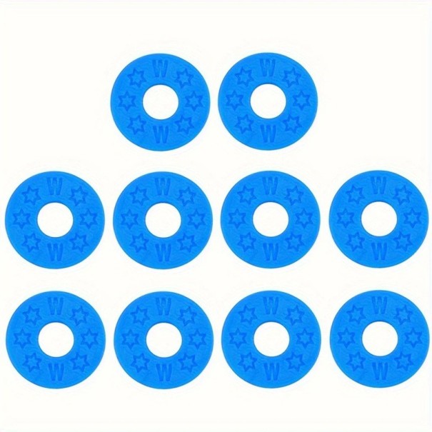 10 Stück Gummi-Gurtschlösser für E-Gitarre und Bass, professionelles Gurtschloss, neutrale Farbe, Anti-Rutsch-Schutz blau
