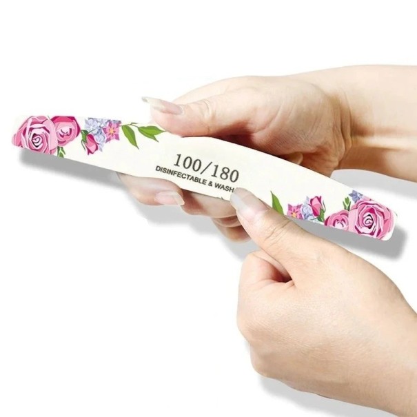 10 Stück Professionelle Nagelfeilen 17,8 x 2,8 x 0,2 cm Holzfeile mit Schleifpapier Für Maniküre und Pediküre rosa