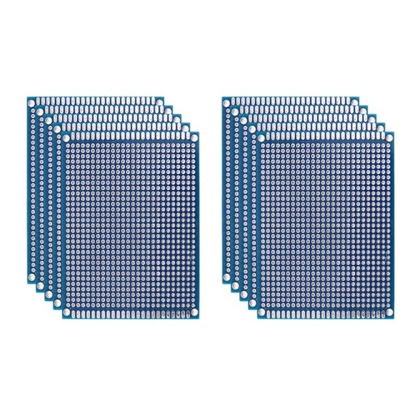 10 Stück Prototypenplatine Leiterplatten 7 x 9 cm Beidseitige universelle PCB-Platten zum Löten DIY Elektronikprojekte Entwicklung und Test von Schaltungen 1