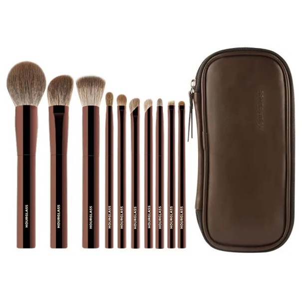 10 stuks set make-up kwasten synthetische kwaliteitsharen met etui van kunstleer voor dagelijks gebruik en reizen 1