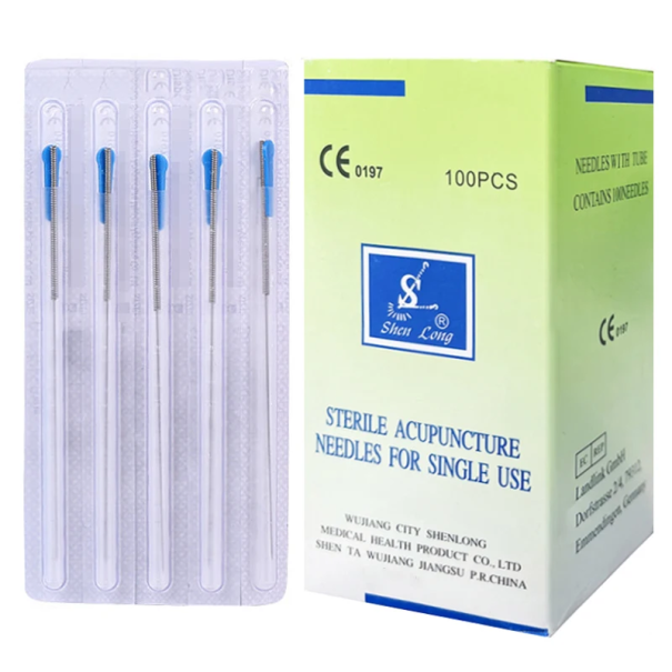 100 de bucăți de ace de acupunctură sterile 0,30 x 75 mm din oțel inoxidabil Ace de unică folosință pentru acupunctură, masaj, fizioterapie și terapii 1