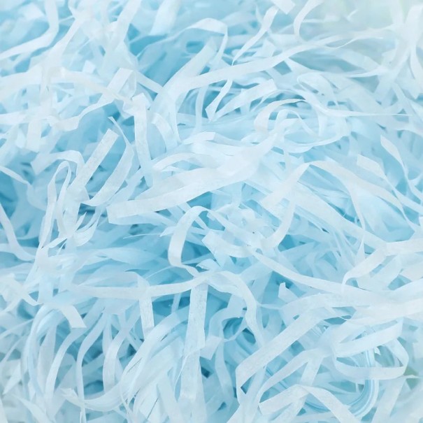 100 g Preenchimento Colorido para Caixas de Presente Revestimento Decorativo em Papel Cores Variadas Ideal para Embalagem de Presentes, Artesanato e Embalagens de Proteção azul claro