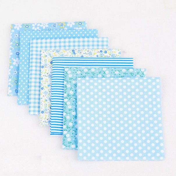 100 pcs Cotton Fabric for Making Masks 25 x 25 cm light blue