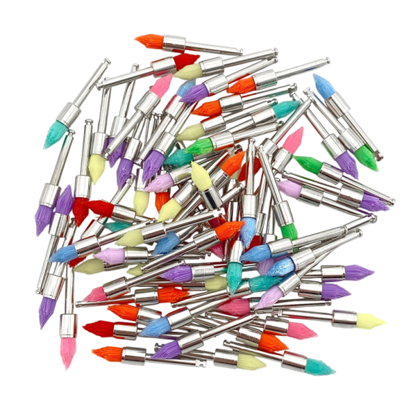 100 pz spazzolini da denti monouso a forma di punta con setole in nylon per sbiancamento dei denti e strumenti di profilassi dentale multicolore