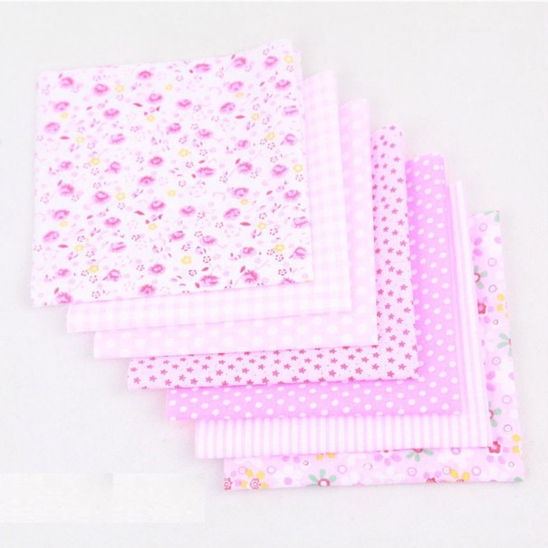 100 stk Bomuldsstof til fremstilling af masker 25 x 25 cm rosa