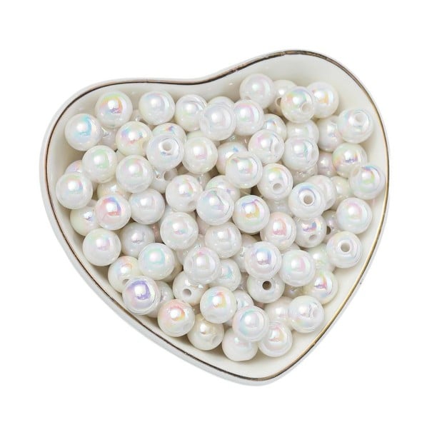 100 stuks 6 mm acryl kralen Ronde vorm Acryl Geschikt voor armbanden oorbellen kettingen Creatieve decoraties Sieraden maken Kralenwerk wit