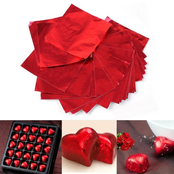 100 stuks Chocolade inpakfolie 8 x 8 cm