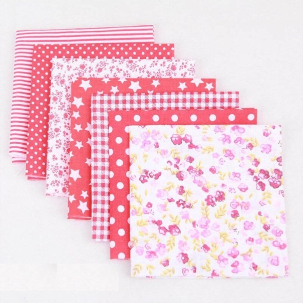 100 szt. Tkanina bawełniana do produkcji masek ochronnych 25 x 25 cm czerwony