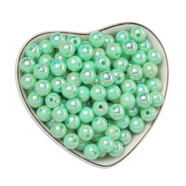 100 unidades de contas de acrílico de 6 mm Forma redonda Acrílico Adequadas para pulseiras brincos colares Criação de decorações Fabricação de joias Trabalhar com contas verde