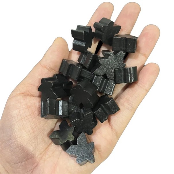 100 ξύλινες φιγούρες 16 x 16 mm Ανταλλακτικές φιγούρες για επιτραπέζια παιχνίδια Διάφορα χρώματα μαύρο
