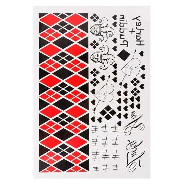 Temporary Waterproof Tattoo 20 x 29,6 cm Joker Suicide Squad Tattoo Sticker Enkel applicering för cosplay och fans 1
