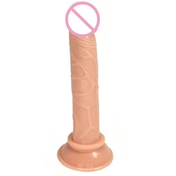 Mini jelly dildo med sugkopp, realistisk struktur, vaginal och anal användning, diskret förpackning hudfärgad