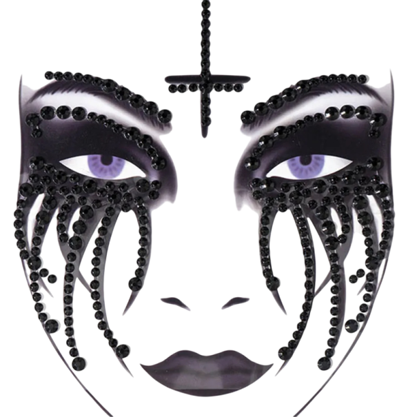 Självhäftande ansikte Rhinestones Halloween Fake Tatuering Ansiktskonst Karneval Ansiktssmycken Fest- och festivaldekorationer 1