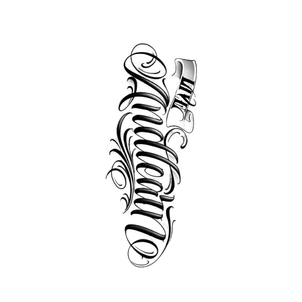 Tillfällig vattentät tatuering 22 x 9,8 cm Handskriven inskription Snygg självhäftande tatuering Håller upp till 15 dagar Modern kroppsdekoration 1