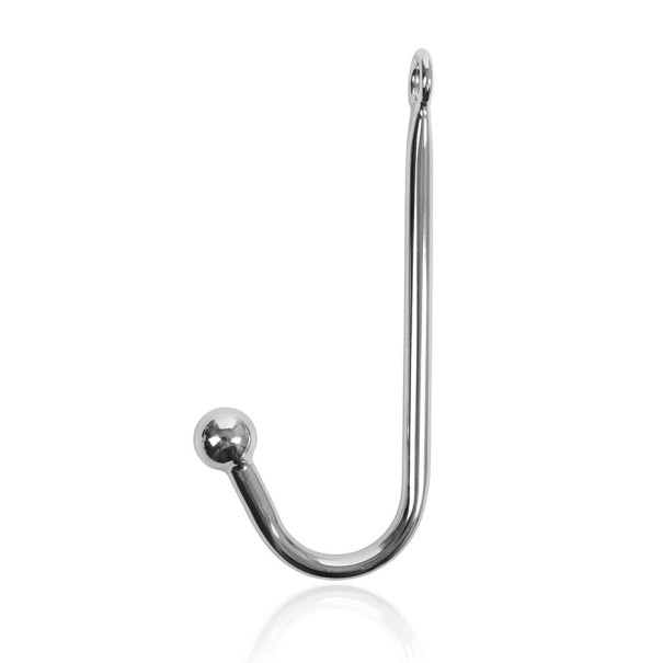 Analkrok i rostfritt stål med en kula på spetsen för intensiv stimulering, elegant design, slät yta, diskret förpackning 1