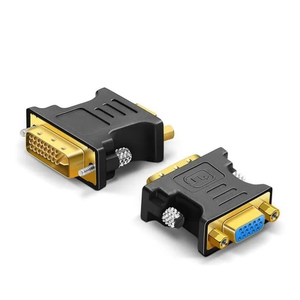 DVI hane till VGA hona adapter Videoanslutning Stöd 1080p Anslutning för bildskärm och grafikkort Kompatibel med DVI-I svart